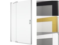 SanSwiss CADURA CA13 sprchové dveře 1-křídlé+pevná stěna šířka 1000 mm černé,sklo Shade CA13D1000668