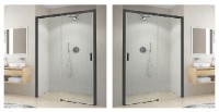 ROLTECHNIK CARIBA sprchové dveře2-dílné CID2L 1200 levé, černá, čiré sklo   CI D2L 120200 NPE