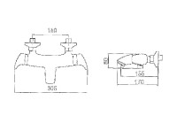 NOVASERVIS METALIA ECO+ baterie vanová nástěnná, termostatická, s příslušenstvím, chrom 57921,0E
