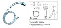Ravak 901.00 sprchový set - hadice, růžice, držák X07P005