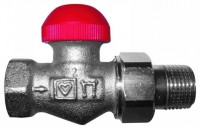 HERZ Termostatický ventil TS-90-V, 1/2 přímý, skrytá regulace, červená krytka   1772367