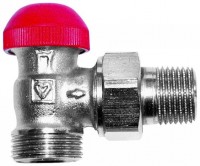 HERZ Termostatický ventil TS-90-V, 1/2 rohový s ukončením G3/4 EUROKONUS, červená krytka   1773867