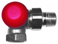 HERZ Termostatický ventil TS-90-V, 1/2 úhlový levý, skrytá regulace, červená krytka   1775867