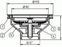 Odpadní ventil HL14/90 pro dřezy